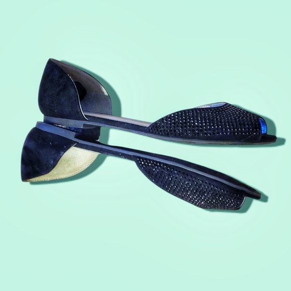 BONGO Black Rhinestone flats with open toe. Size 9.5 US. - Picture 3 of 6